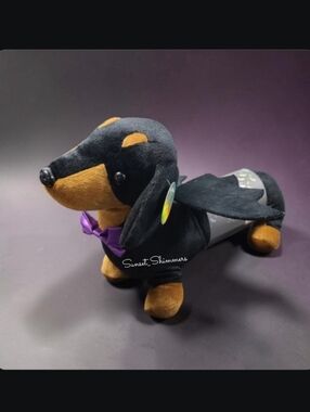 Bat Dachshund Dog Doxie Ween Halloween Costume Snuggle Buddy Heat Up Plush New